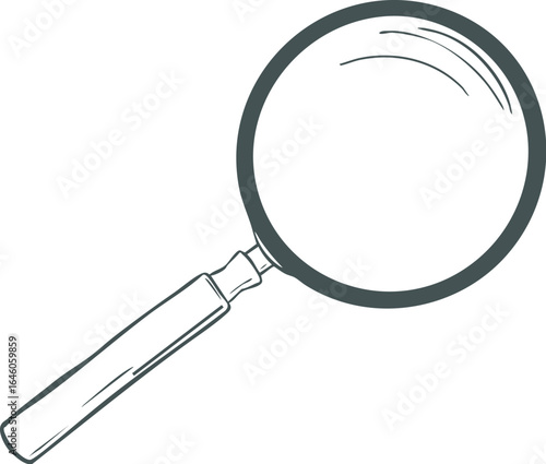 Magnifying Glass Line Art – Hand-Drawn Search and Investigation Icon
