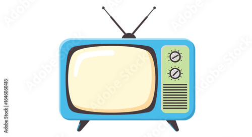 Retro television set vintage tv cartoon illustration