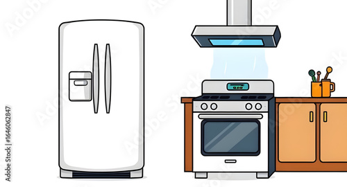 cooking appliances, electric appliances, kitchen equipment, kitchen tools set, blender vector, mixer vector, toaster vector, microwave vector, oven vector, refrigerator vector, coffee maker vector, ke