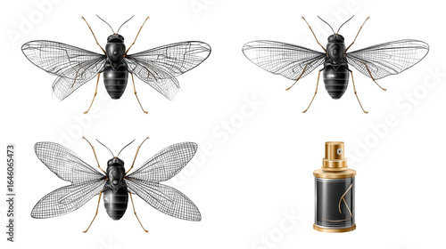 The delicate dance of butterflies, a captivating closeup of vibrant wings and spray bottle