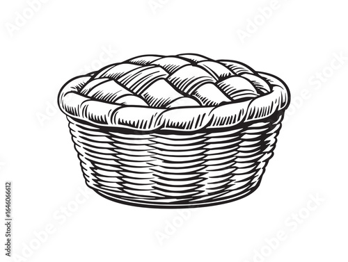 Jute bread basket line art