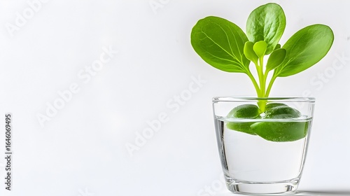 Wallpaper Mural A transparent ice cube filled with fresh greenery symbolizes natural vitality and pure, chilled refreshment. Torontodigital.ca