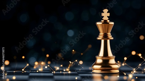 Black-toned, futuristic golden chess strategy board for competitive play

