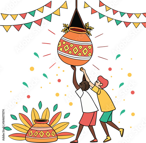 dahi handi festival vector art