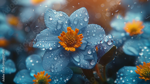 A close-up of a dew-kissed