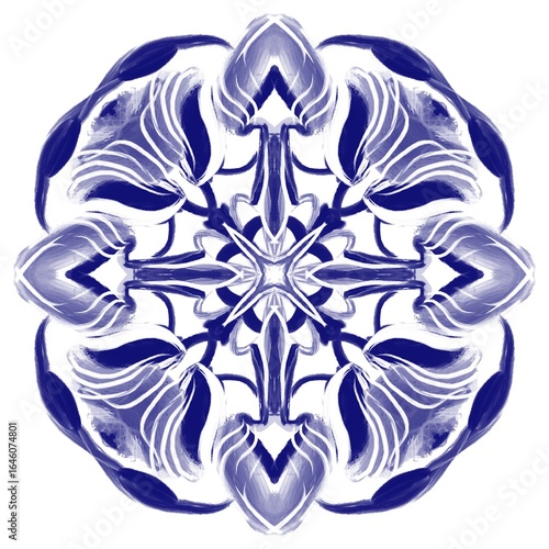 flower pattern decorative plate. Design for ceramic tiles