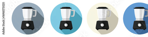 Colorful Blender Icons for Culinary Art and Design Projects Showcasing Kitchen Appliances and Food Preparation Equipment in Modern Visuals for Websites and Applications