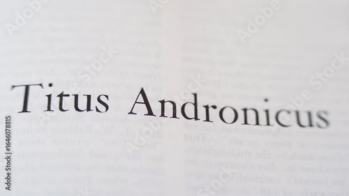 Title page for Shakespeare's play Titus Andronicus