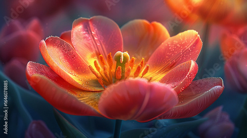 A close-up of a vibrant tulip