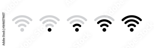 Wireless signal icon. Wifi connection strength