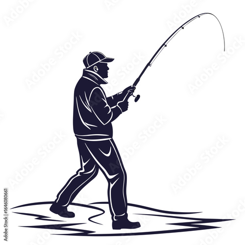 fisherman with fishing rod