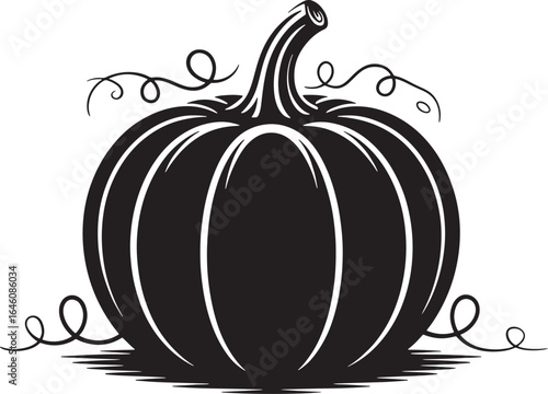 Pumpkin Silhouette Vegetable Autumn Harvest Fall Season Food Ingredient Decoration Design