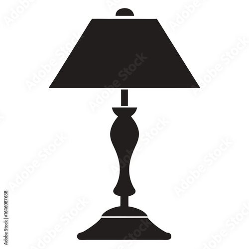 Simple silhouette of a table lamp with a classic shade