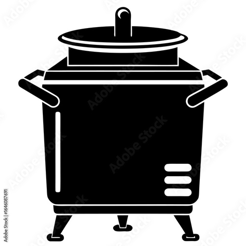 Black silhouette of a commercial deep fryer