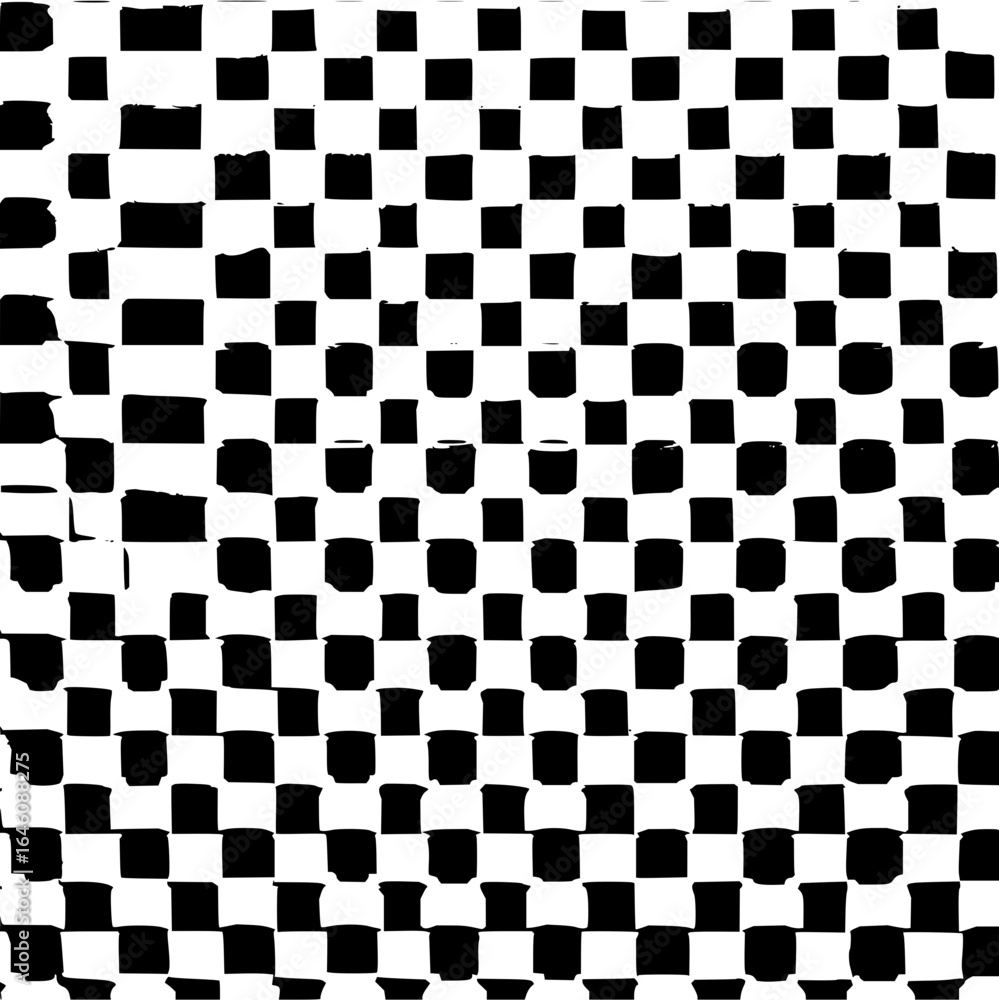 Fototapeta premium Checkered pattern black and white squares grunge style abstract design vector illustration background 100x100