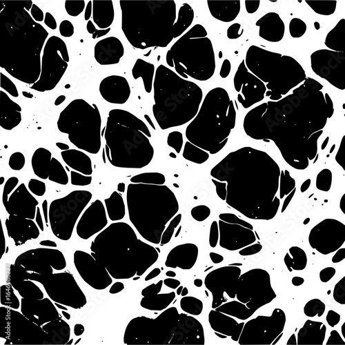 Abstract black and white organic shapes pattern vector design seamless background for print and web one hundred