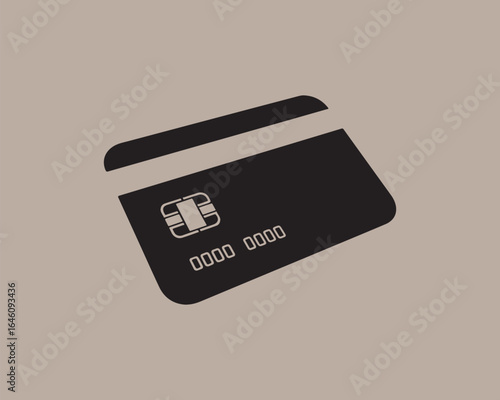 Black credit card with chip and magnetic stripe