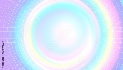 Abstract Holographic Radial Blur Effect on Futuristic Grid Background with Vibrant Colors and Digital Design