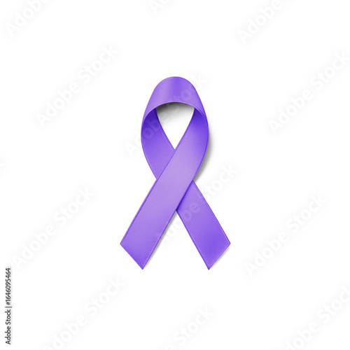 Purple Ribbon for Cancer Awareness Isolated
