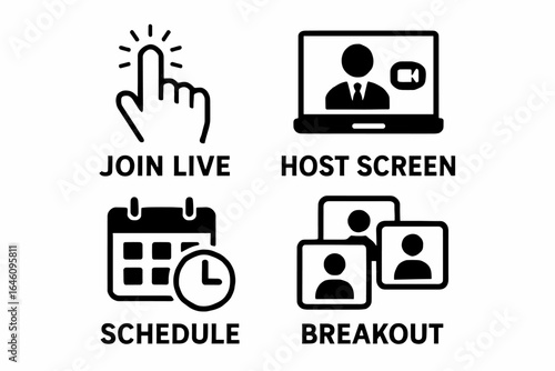 Join live host screen schedule breakout conference symbols