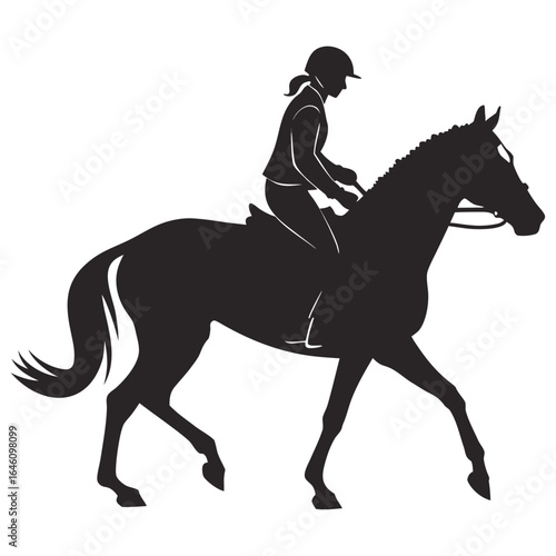 Rider on galloping horse silhouette