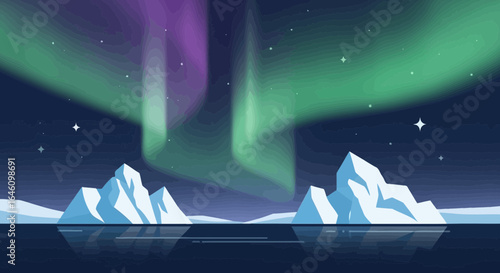 Dramatic Northern Lights Dance Above Icy Peaks And Reflect In Calm Arctic Waters