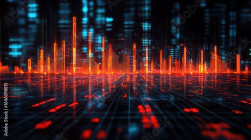 Wallpaper Mural Abstract futuristic city skyline Torontodigital.ca