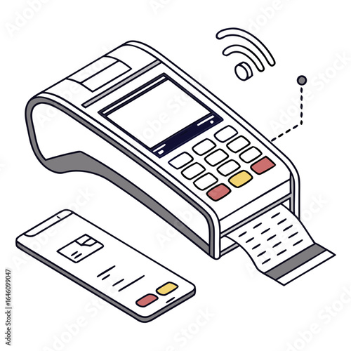  Two different models of POS terminals, one with a keypad and one for contactless payment.