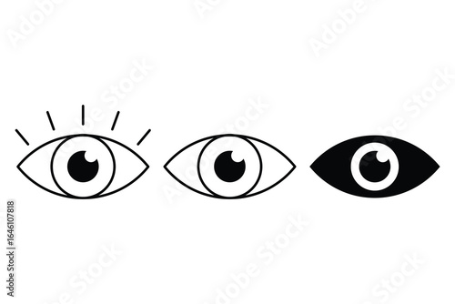 set of eye icon, look and vision icon vector illustration symbol. 