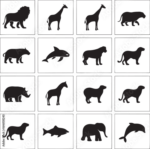 African Animals Silhouettes