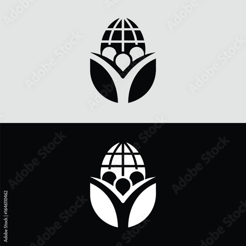 Abstract logo design featuring a globe and people, symbolizing community, global connection, and teamwork, ideal for businesses and organizations focused on social impact and collaboration