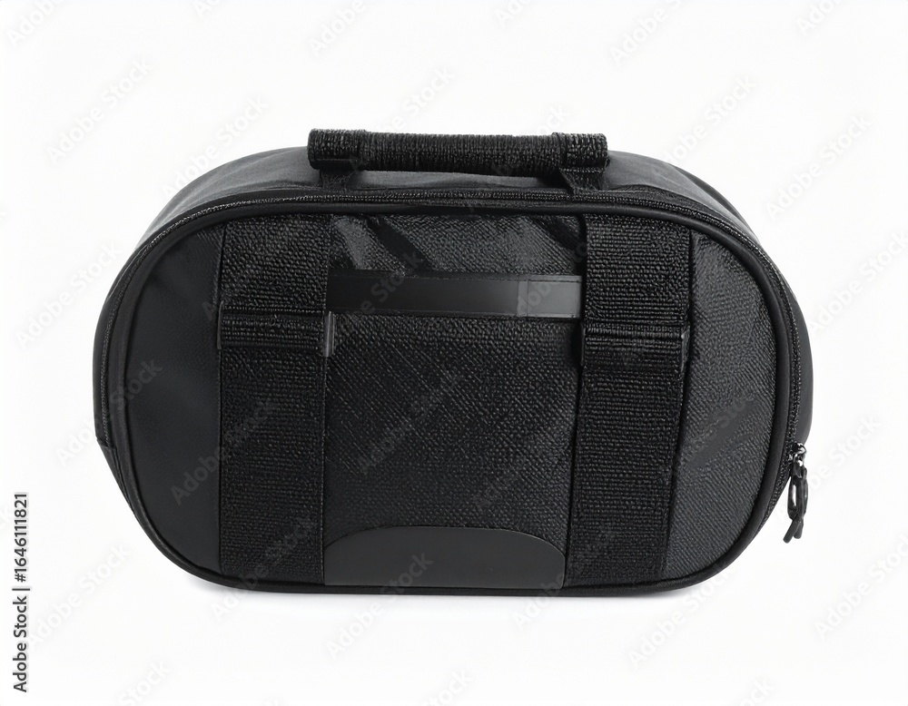 Naklejka premium Durable black travel bag with a comfortable handle, perfect for journeys