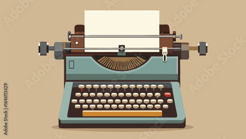 A sketch of a vintage typewriter, emphasizing its nostalgic charm and distinctive mechanical elements..eps