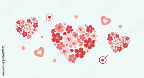 Floral Hearts and Love Magnifiers: A Valentine's Day Celebration with Blossom Accents