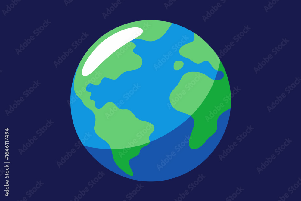 Fototapeta premium Vibrant Earth illustration shows continents, oceans, and space for eco-friendly designs and educational materials