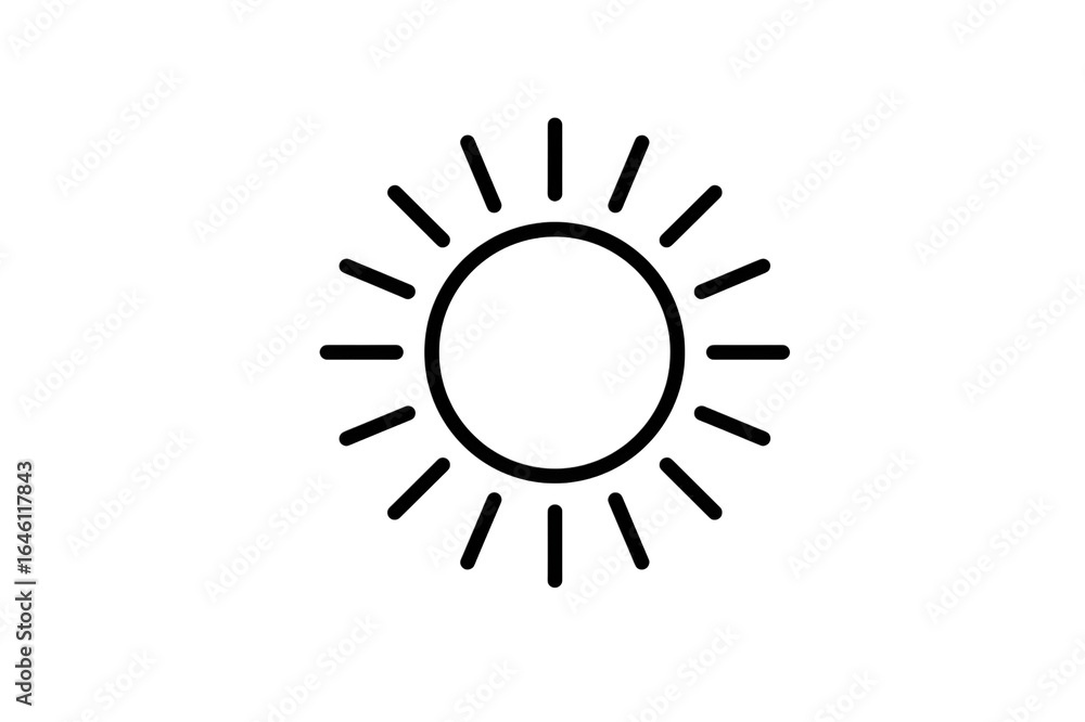 Obraz premium Simple sun icon isolated on transparent background
