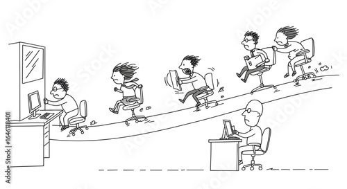 Office Chair Race Doodle