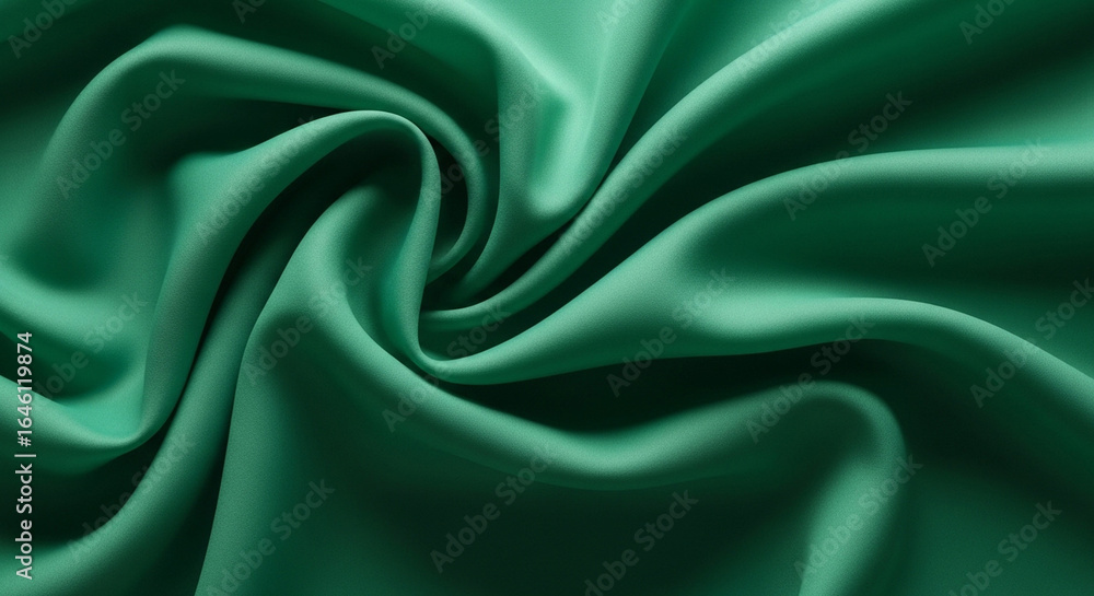 Obraz premium Emerald Green Silk Fabric Swirls texture