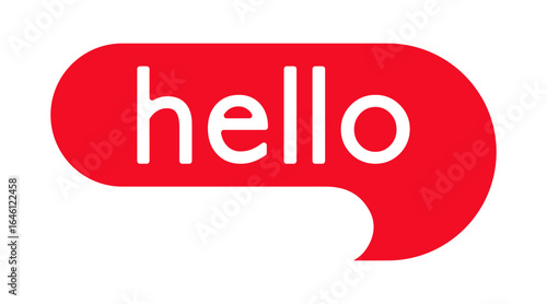 Speech bubble hello text. Hello. Lettering for banner, poster and sticker concept with text Hello. Quote bubble. Lettering for postcard, banner, poster and sticker with simple cute greeting message. E