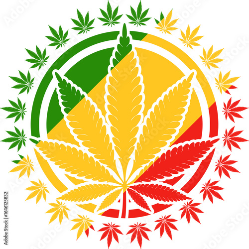 Rasta Inspired Cannabis Leaf Design