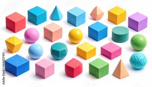 Free Download Assortment Of Colorful 3D Geometric Shapes With Rounded Edges Against A White Background - GFXLoad