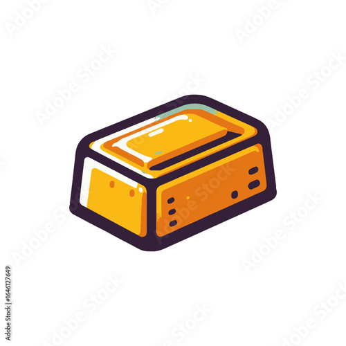 A vibrant illustration of a gold bar resting on a clean surface, symbolizing wealth and prosperity