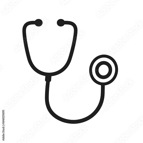 Simple medical stethoscope icon