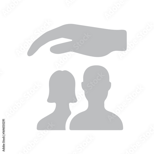 Couple coverage hand icon