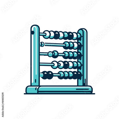 Colorful wooden abacus with beads in a minimalist design, ideal for educational purposes