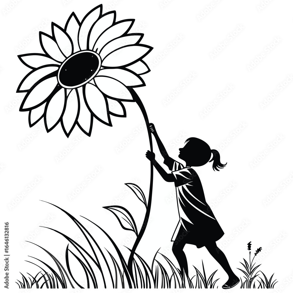 Fototapeta premium a sunflower clipart Silhouettes 