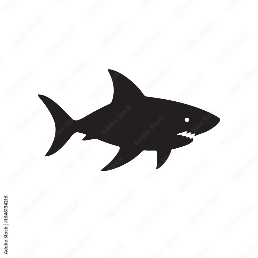 Naklejka premium Shark silhouette vector illustration