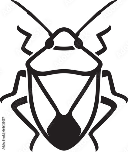 Stylized bug illustration insect design, Black and white insect vector art