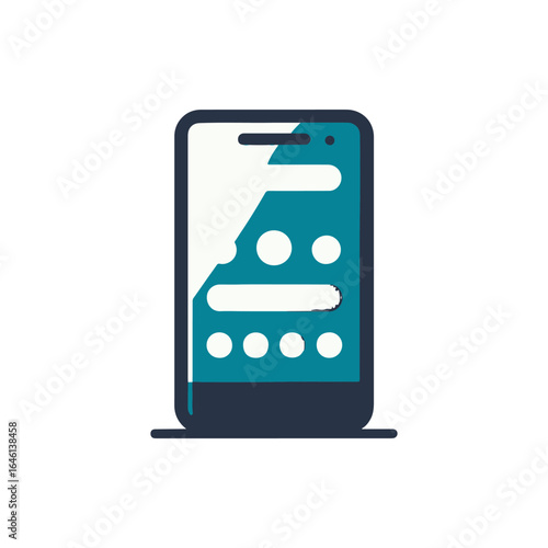 Modern smartphone displaying a messaging app interface with vibrant colors and simple layout