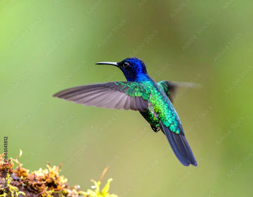 Fototapeta premium Vibrant hummingbird in flight (2)